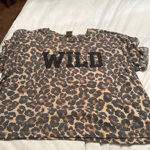 Cheetah print cropped T-shirt